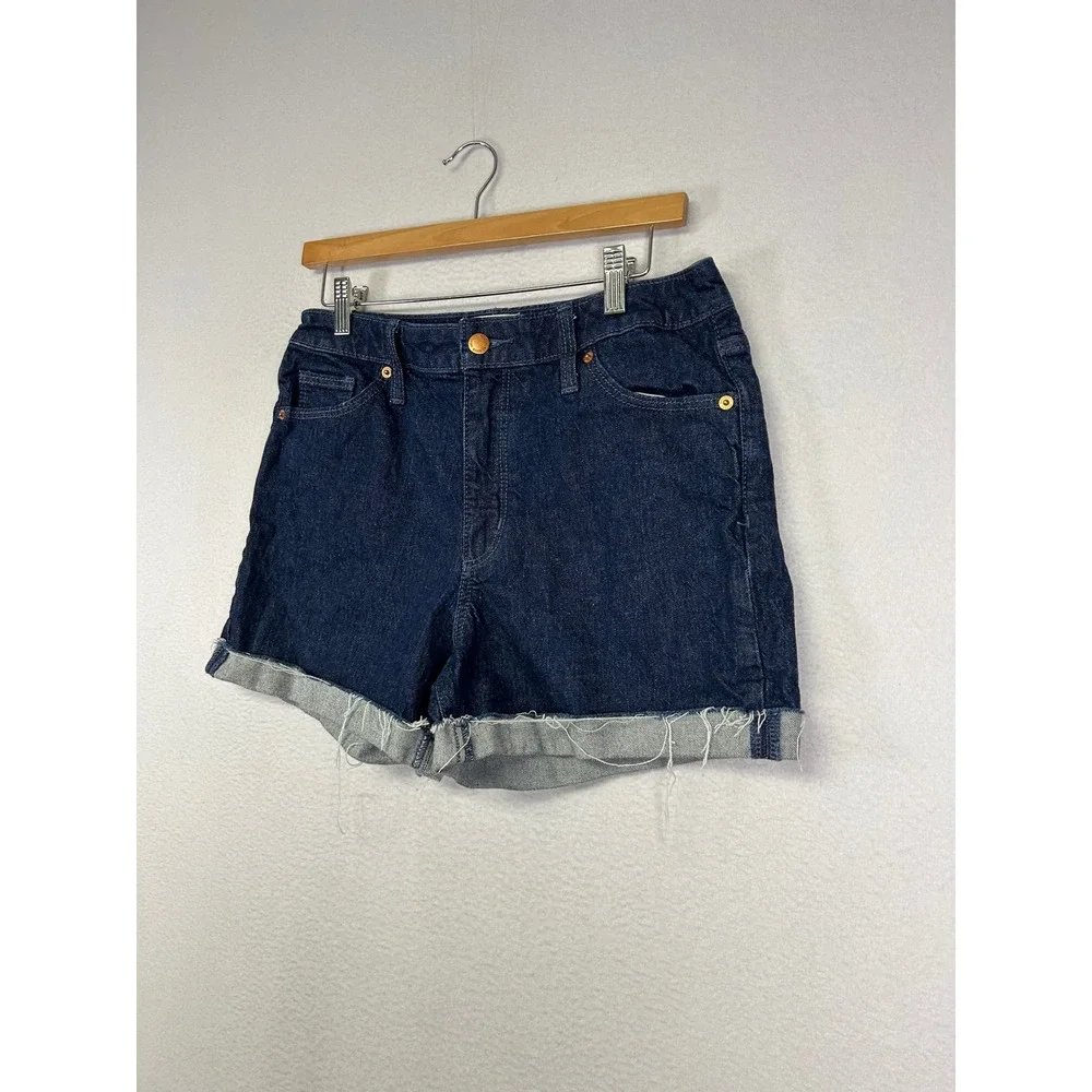 Boho Festival Universal Thread Womens 8/29R Dark‎ Wash Vintage Midi Denim Shorts